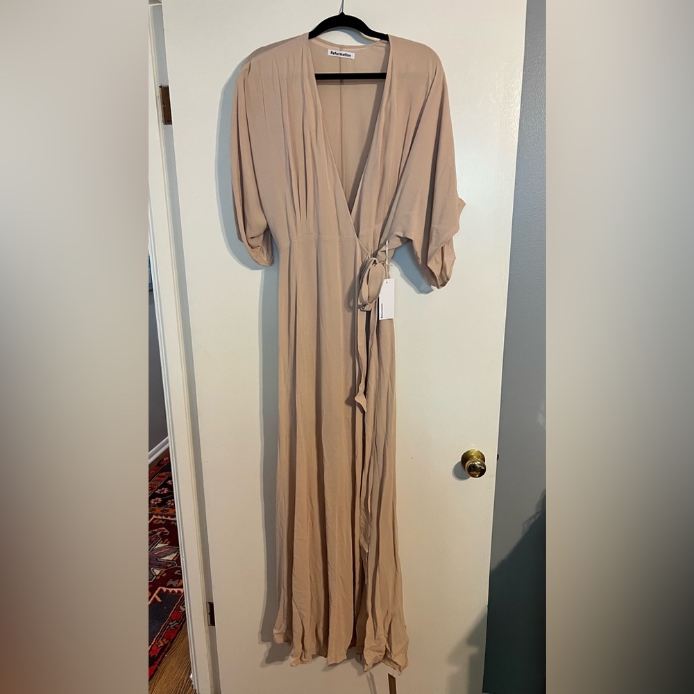 Reformation Tan Maxi Dress